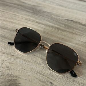 Quay Australia Gold Frame Sunglasses with Black Lenses
